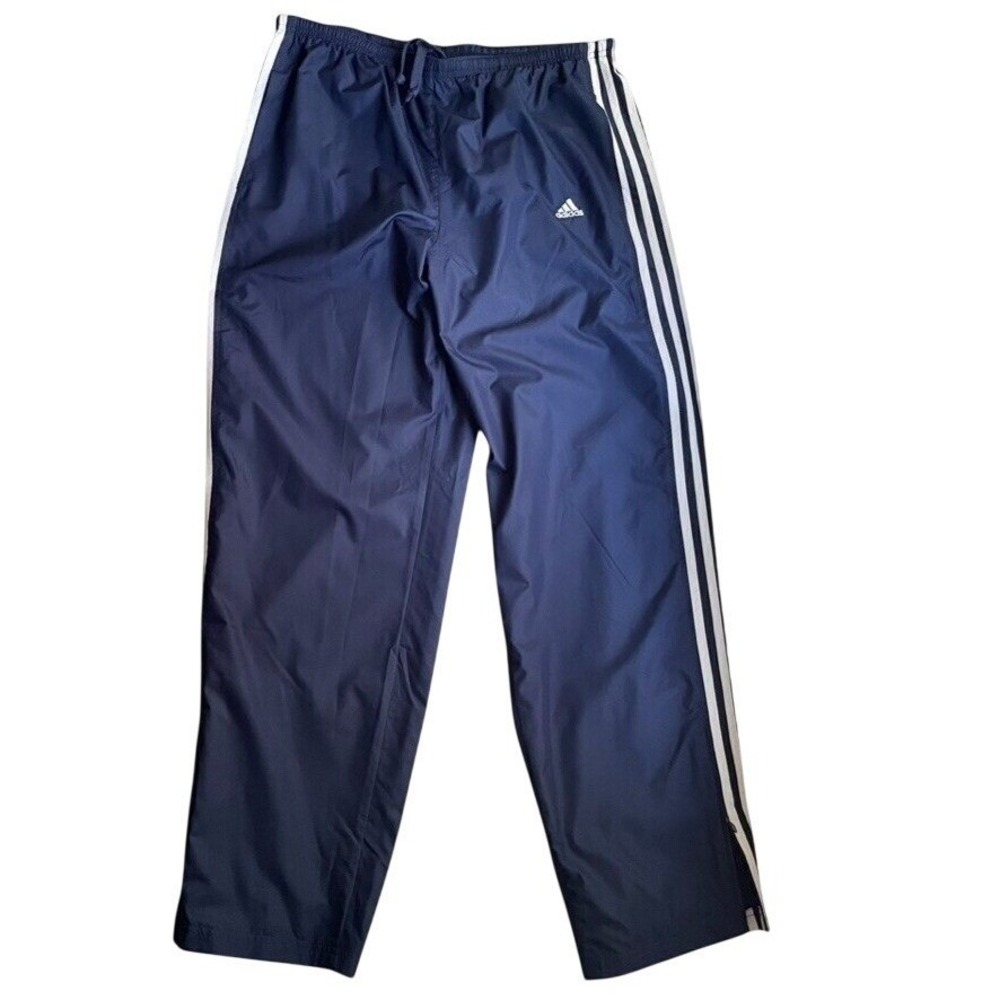Vintage Y2K Adidas NWT 3 Stripe Wind Track Pants Women's Large Navy